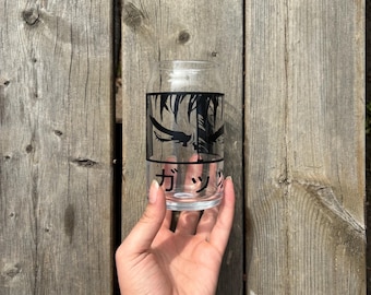 GUTS Berserk Cup 16oz 20oz Trendy Anime Inspired Glass Tumbler Custom Anime Panel Cup