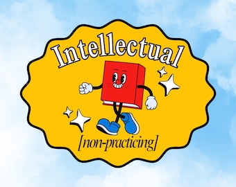 Non Practising Intellectual Funny Retro Meme Sticker