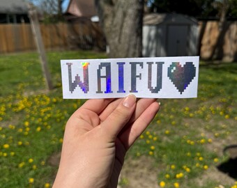Waifu Bumper Sticker Cute Kawaii Car Decal Funny Trendy Aesthetic Vinyl Decal Girlie Cute Car Accessory For Her