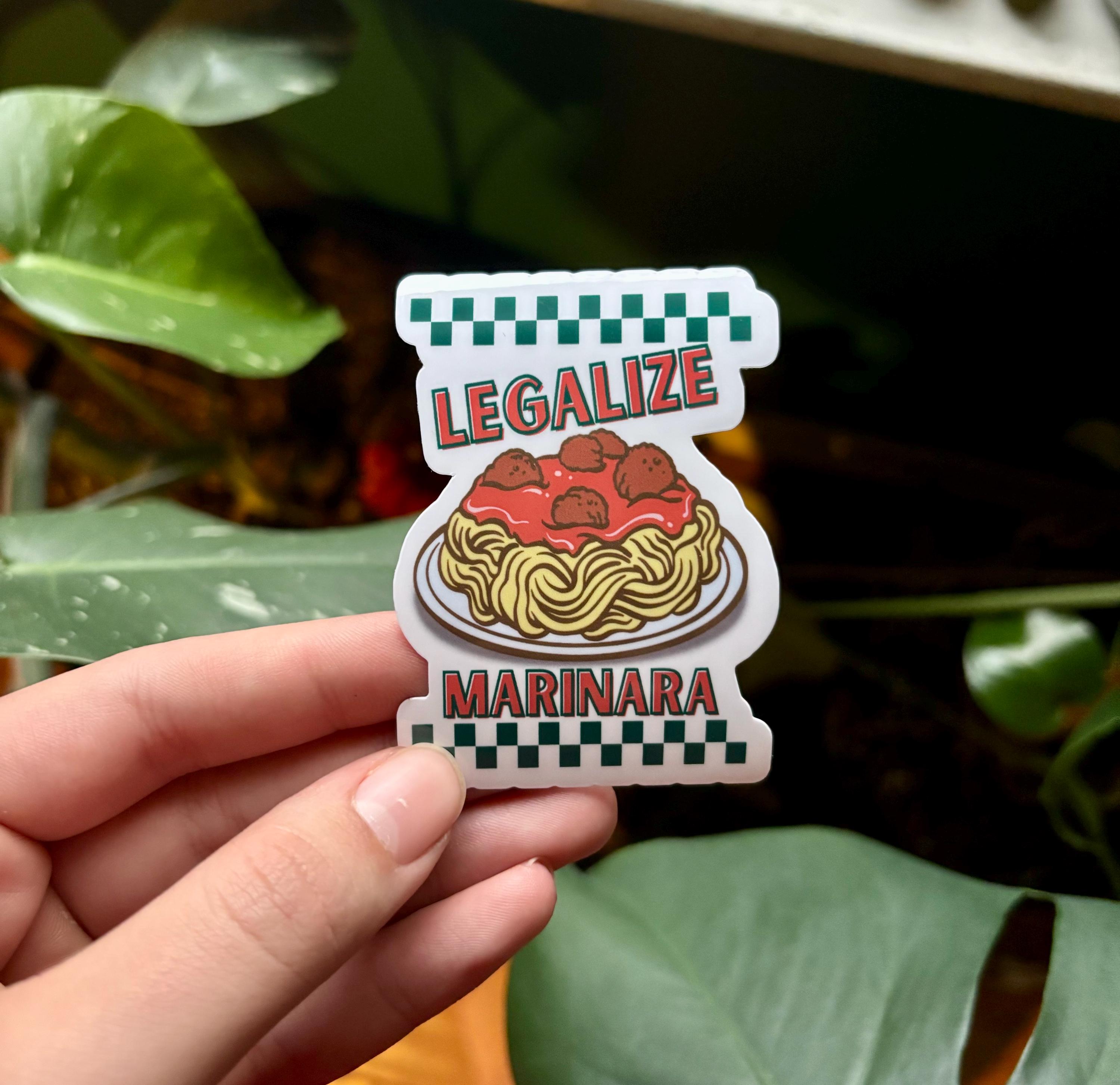 Legalize Regulate Sticker Legalize Marinara Sticker Funny Custom Waterproof Stickers, Gift for ...