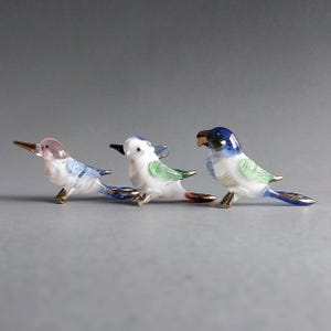 Miniature Bird  Hand Blown Glass Figurine Collectible Gift Décor Ornament Parrot