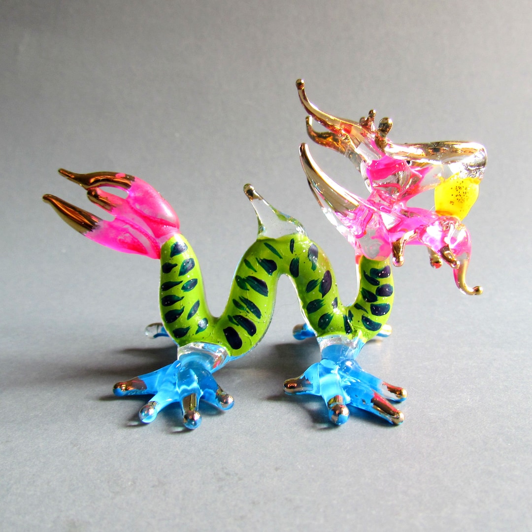 Dragon, Blown Glass Dragon, Glass Miniature, Hand Blown Dragon ...