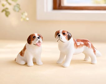 ミニチュア手描き磁器セントバーナード犬 28349 - Etsy 日本