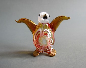 Penguins Hand Blown Glass Figurine Miniature Animal Collectible Décor Green Blue Red Color Glass Art Bird Gift CHOOSE