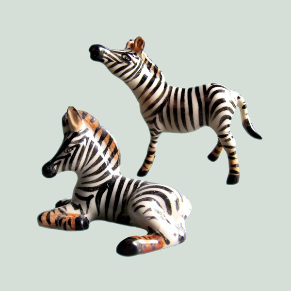 Ceramic Zebra Figurine Etsy