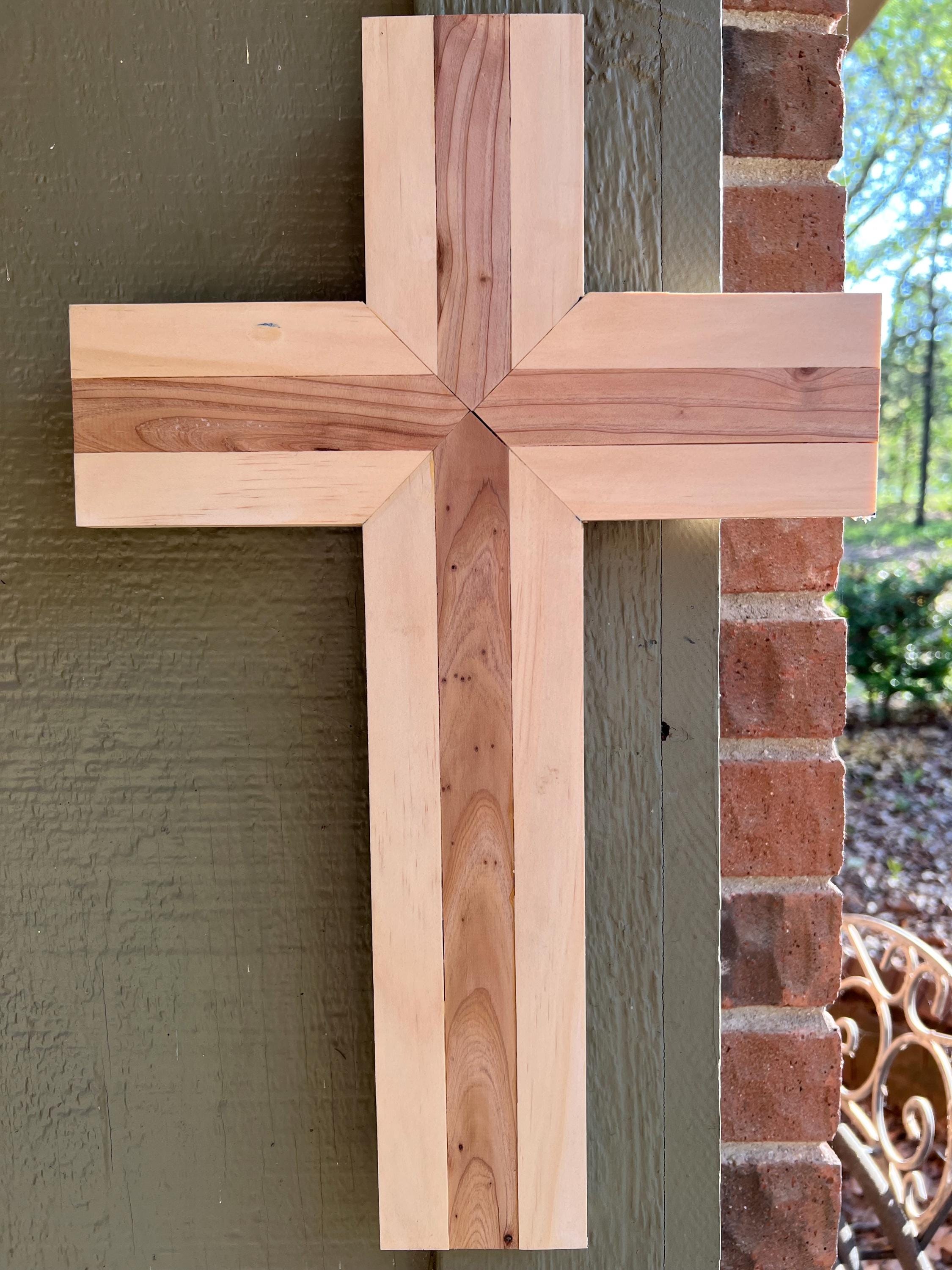 Handcrafted Wooden Cross Wall Art Christian Home Decor Natural Wood handcrafted-wooden-cross-wall-art-christian-home-decor-natural-wood