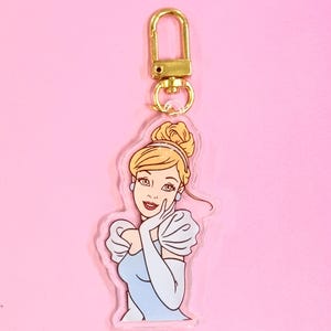 Theme Park Bag Charms / Magical Key Chains/ Acrylic Charms/ Princess Bag Charms/ Cinderella Bag Charm