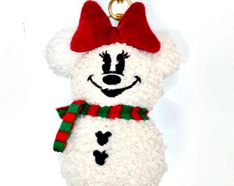 Minnie Maus Schnee Plüschtier Taschenanhänger / Taschenanhänger