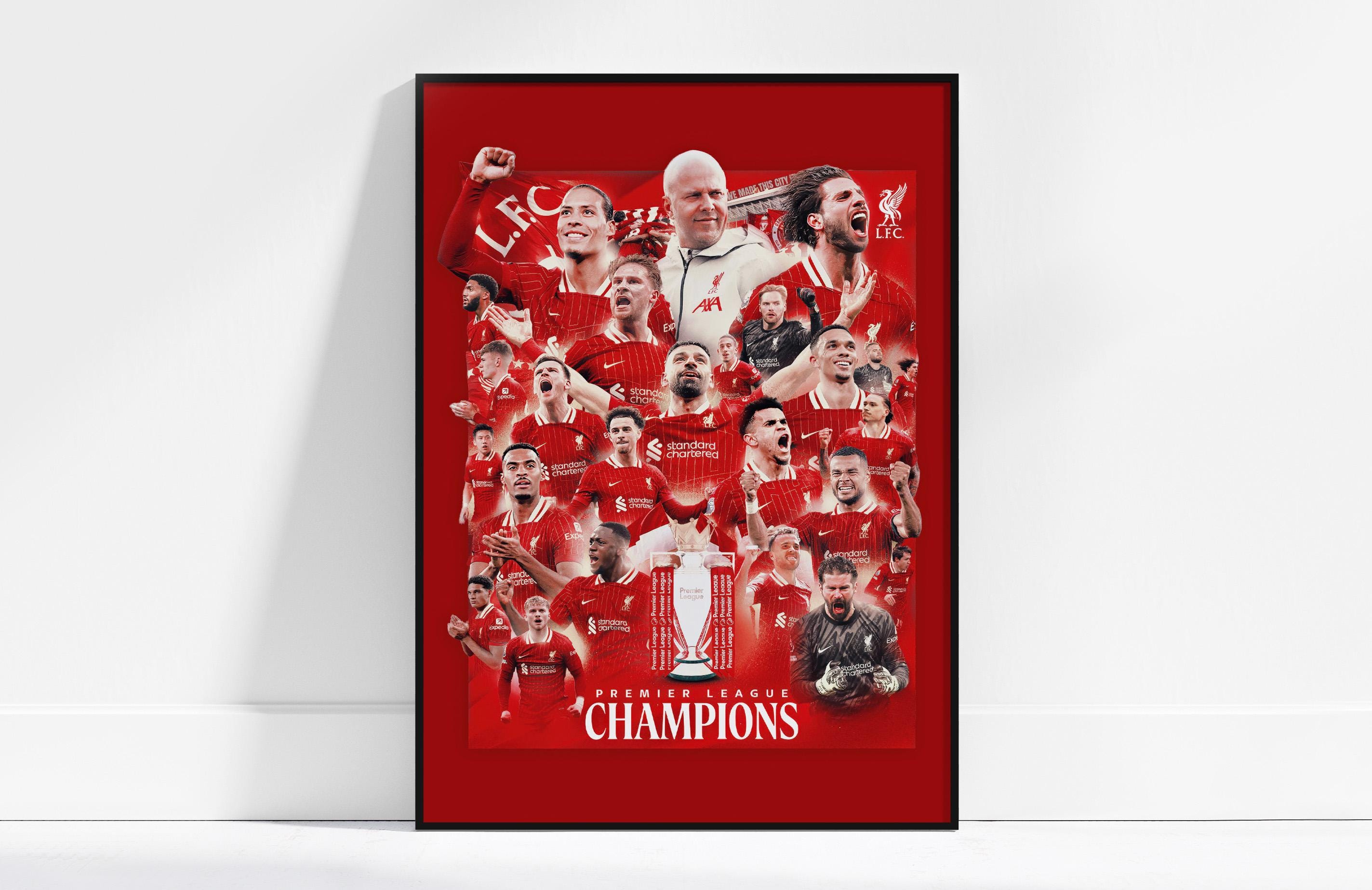 Liverpool FC Premier League Champions Poster | Soccer Wall Art | Liverpool Football Club Gift | Digital Download
