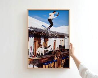 Vintage Ski Resort Bar Poster – Luxury Après Ski Photography Print | A3 Digital Download