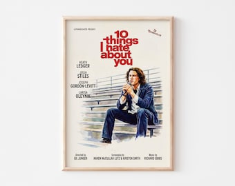 10 things i hate about you Movie Poster - Vintage Movie Wall Art - Digital Download