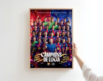 FC Barcelona Squad Poster – Champions Celebration - Digital Download