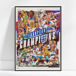 Lionesses England Women&#39;s Football Poster - Lionesses Collage Wall Art
