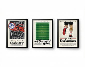 Vintage Soccer Art Print Set – Graphic Illustrations (Digital Download)
