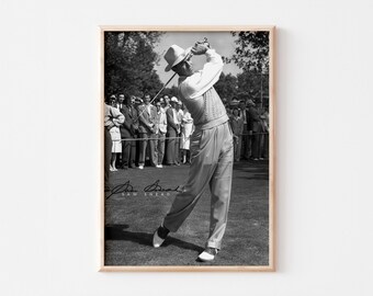 Sam Snead Golf Poster | Retro Vintage Black & White Golf Wall Art | Digital Download