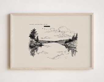 Psalm 46:10 Print – Be Still Minimalist Christian Wall Art (Digital Download)