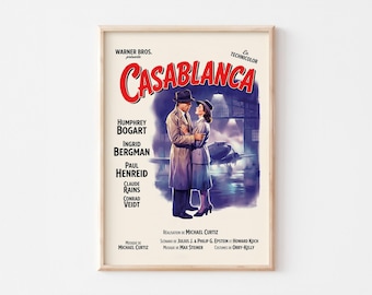 Casablanca Movie Poster | Vintage Wall Art | Classic Film Print