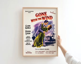 Gone With The Wind Movie Poster | Vintage Italian Cinema Wall Art | Classic Film Print