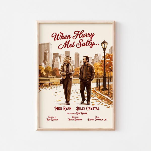 Wenn Harry und Sally Film Poster | Vintage Weihnachtswandkunst | Klassisches Filmprint