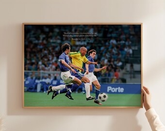 Ronaldo R9 Poster Brazil Football Quote – Soccer Wall Art Print