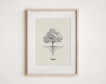 Poster di Matteo 17:20 – Arte murale minimalista con l'albero della fede