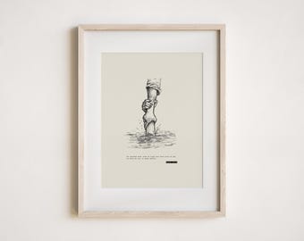 Psalm 18:16 Poster – Minimal Line Art He Drew Me Out of Deep Waters