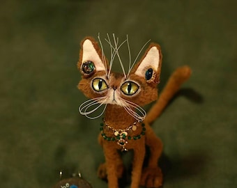 Regal Abyssinian — OOAK Handmade Artist Cat Doll by Yizcho