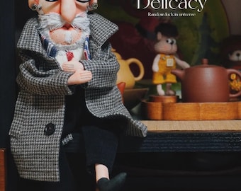 Tweed Uncle OOAK Handmade Fabric Art Doll, Poseable Collectible Character