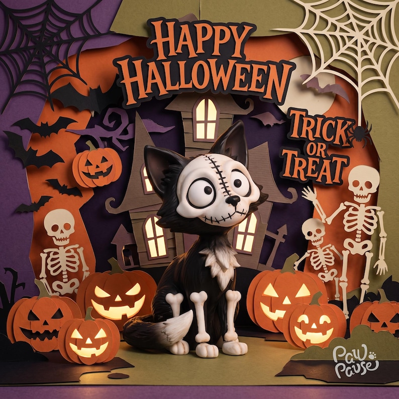 Gotisk kattfigur, handmålad kattstaty i harts, läskig kattdekor, mörk fantasiskulptur, gotisk heminredning, Halloween-kattpresent bild 1