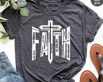 T-shirt religieux rétro, sweat-shirt chrétien de style vintage, chemise verset de la Bible, tenue religieuse, t-shirt graphique croix chrétienne, pull religieux