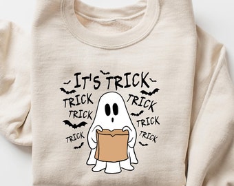 Retro Ghost Halloween Sweatshirt, Funny Trick or Treat Shirt