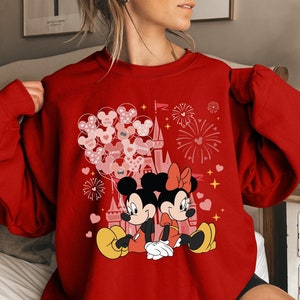 Retro Disneyworld Mickey Minnie Valentine Sweatshirt, wo Träume wahr werden, Disneyland Valentine Paar Shirt, Flitterwochen Shirt, Magic Kingdom