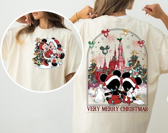 Disney Christmas Shirt, Mickey Minnie Holiday, Disneyland Castle