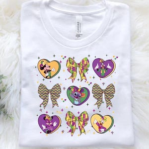 Mickey and Friends Disney Mardi Gras Shirt, Disneyland Family Fat Tuesday New Orleans Shirt, Coquette Mardi Gras Shirt, Mardi Gras T-shirt