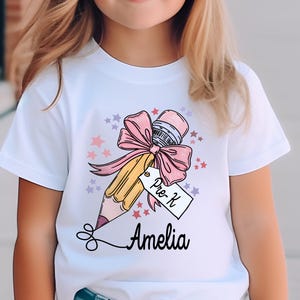 Custom Name Pencil School Shirt, First Grade Shirt, Pre-k Toddler Shirt, Personalized School Shirt, Kids School Shirt, First Day Of School