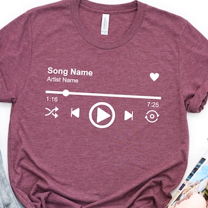 Custom Song Name Shirt Gift For Birthday, Custom Artist Name Shirt, Custom Song Name T-Shirt, Favorite Song Tee, Custom Favorite Artist Tee