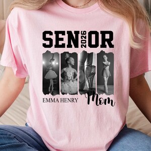 Camiseta personalizada para mamás de baile senior 2026, camiseta personalizada con foto y nombre de bailarina, camiseta para amantes del baile, camiseta personalizada para mamás de equipo, camiseta para recital de baile imagen 10