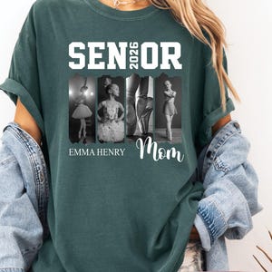Camiseta personalizada para mamás de baile senior 2026, camiseta personalizada con foto y nombre de bailarina, camiseta para amantes del baile, camiseta personalizada para mamás de equipo, camiseta para recital de baile imagen 7