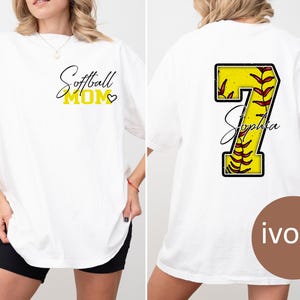 Personalized Softball Mom Shirt, Gift for Mom, Custom Name and Number Softball Mom Shirt, Customized Softball Mom Shirt, Gift for Mom