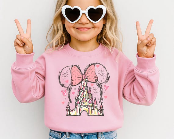 Minnie Mouse Castle Toddler Sweatshirt, Kids Sweat, Minnie Toddler Sweat, Mickey Balloons Sweatshirt