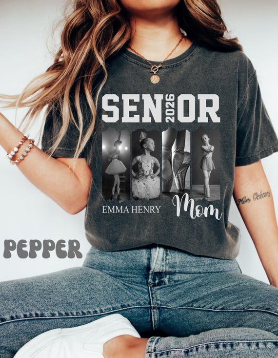 Custom Senior Dance Mom Shirt 2026, Personalized Photo Tee with Dancer Name, Dance Lover Shirt, Custom Team Mom Shirt, Dance Recital Tee