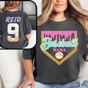 Comfort Colors Baseball Mama Shirt: Personalized Jersey Tee