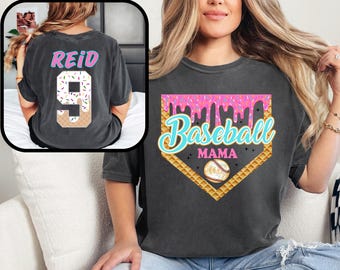 Comfort Colors Baseball Mama Shirt: Personalized Jersey Tee