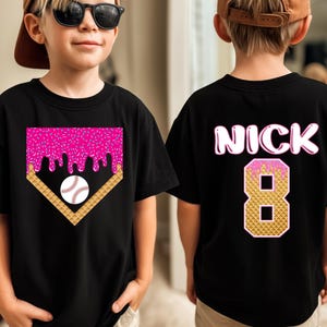 Personalized Boy Baseball Drip Shirt, Custom Baseball Shirt for Kid, Bulk Team Gift, Ice Cream Drip Tee, Easter Basket Gift, Baseball TShirt
