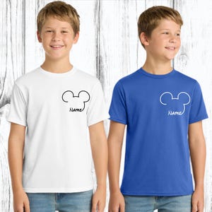 Customize Mickey Ears Dry Fit Shirt, Boy Shirt, Personalized Mickey Quick Dry Trip T-Shirt, Mickey Mouse With Name image 1