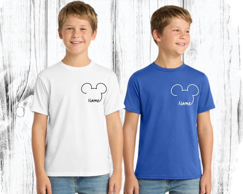 Customize Mickey Ears Dry Fit Shirt, Boy Shirt, Personalized Mickey Quick Dry Trip T-Shirt, Mickey Mouse With Name image 1