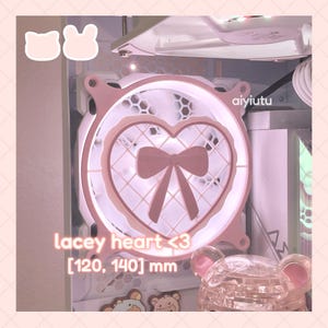lacey heart w ribbon | pc fan grills (covers, shrouds) | cute pc deco accessories
