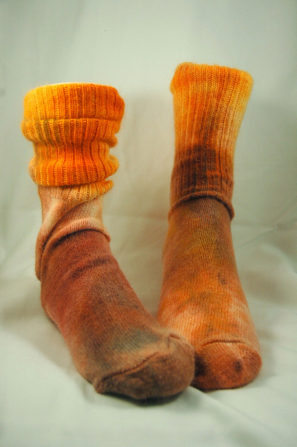 Orange ANGORA socks women or men CREW Christmas gift | Etsy
