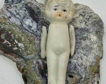 ANTIQUE KEWPIE in Biscuit nessun marchio Restaurato Doll Poupee Vintage