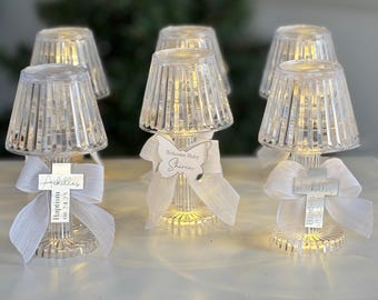 Personalized Mini Lampshade Favors, Christening Baptism Gifts, Bomboniere Battesimo
